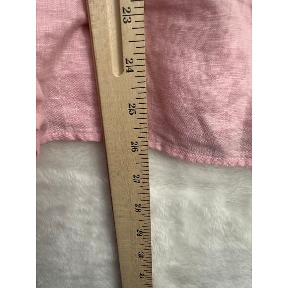 INC Pink Ombre 100% Linen Top 12 M L Beachy Pleated Back - Picture 8 of 8